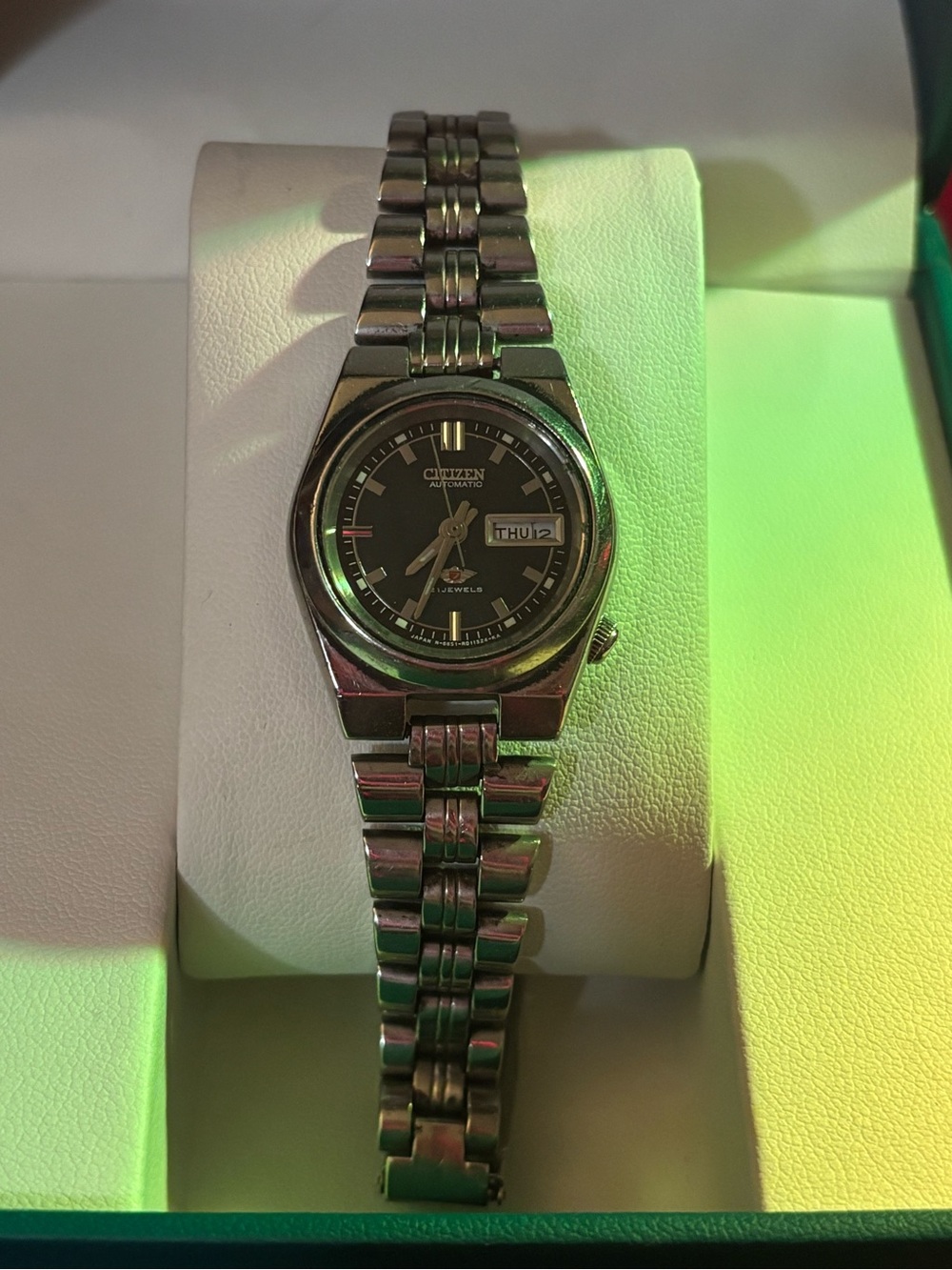 Citizen Automatic 21J4pmcrown Stainless Watch with Black Dial and Day-Date